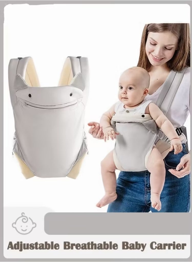 AGREON Baby Carrier Newborn to Toddler with Pocket, 4-in-1 Easy to Wear Ergonomic Adjustable Breathable Carrier Slings, Perfect for Baby Infants up to 15kg Toddlers, Grey - Image 1