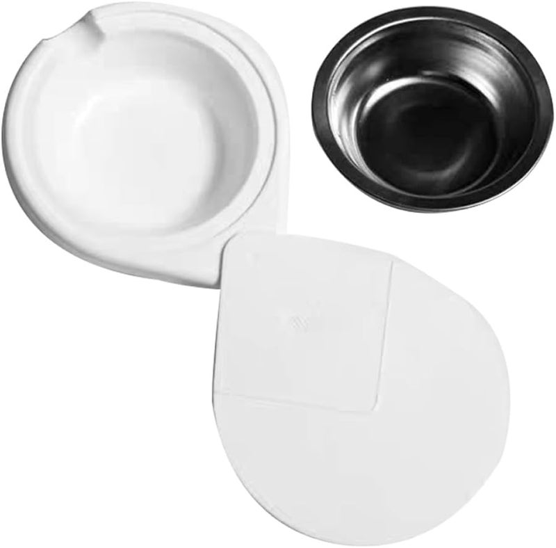 Rotatable Stainless Steel Ashtray with Lid Self Adhesive Windproof for Desk Home Office White - Image 1