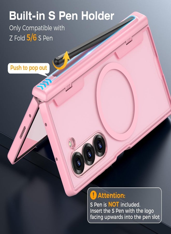 VEGO for Samsung Fold 6 Case[Compatible with Magsafe][Built-in Screen Protector][Hinge Protection with S Pen Solt] Full-Body Hard PC Drop/Shock Proof Magnetic Case for Samsung Galaxy Z Fold 6 (Pink) - Image 5