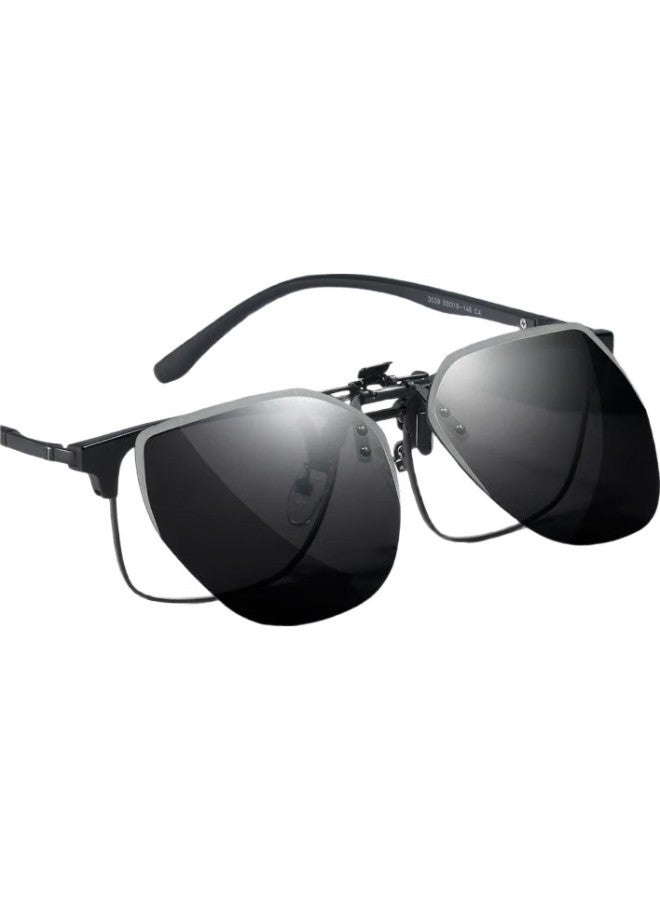 Lovedru Polarized Sunglasses Clip, Sunglasses Clip, Driving Glasses Clip, Myopia Glasses Clip, Uv Protection, High-Definition Polarized, Uv Protection, Polygon Clip, Universal For All Frames, Driver, Driving, Outdoor, Sun Protection, Myopia Glasses Clip B-11 - Image 2