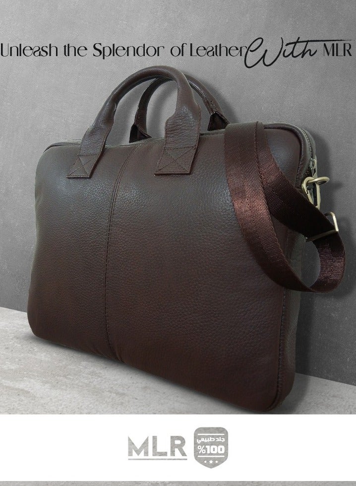 MLR bag Genuine leather Multi-use size 39x28x5 cm Dark Brown - Image 2