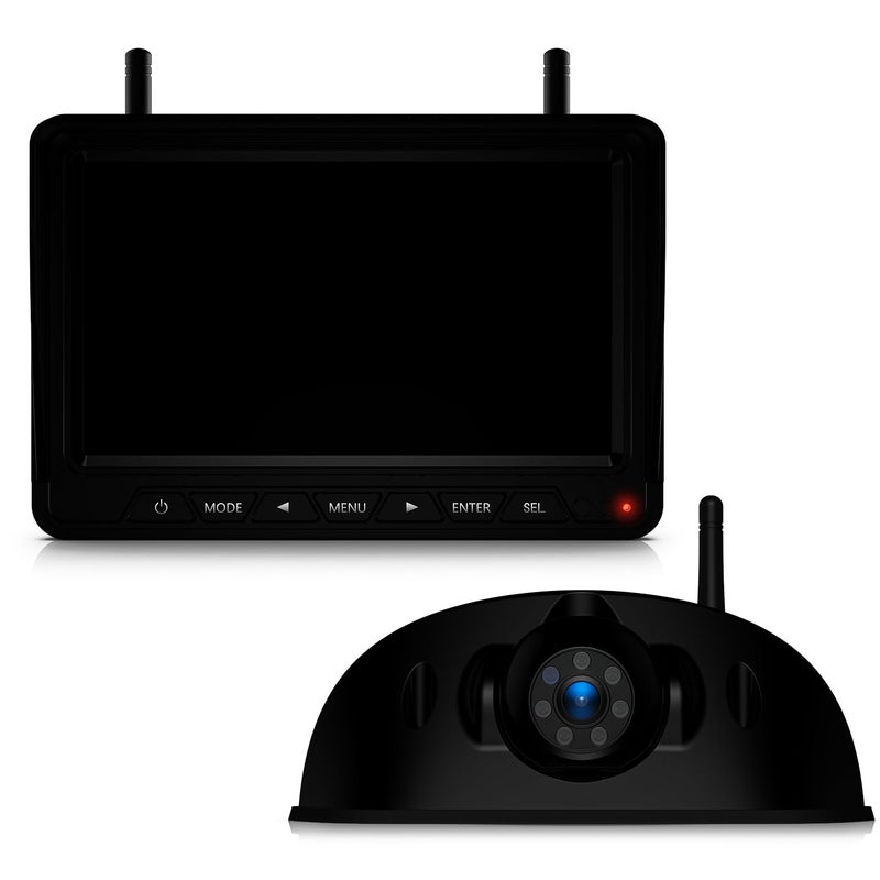 Fookoo HD 1080P 7" Wireless RV Backup Camera System for Furrion Pre-Wired RV Truck Camper, 7" IPS DVR Monitor & Rear View Camera, IR Night Vision IP69 Waterproof DIY Parking Lines - DW7Y5 - Image 1