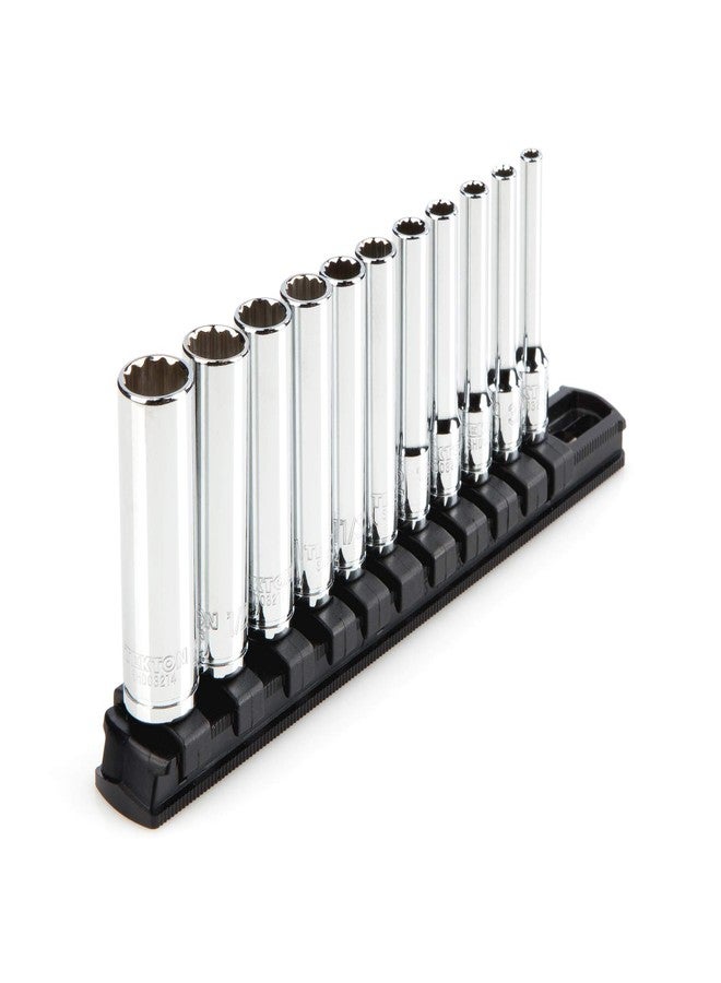 TEKTON 1/4 Inch Drive Deep 12-Point Socket Set with Rail, 11-Piece (5/32-9/16 in.) | SHD90107 - Image 1