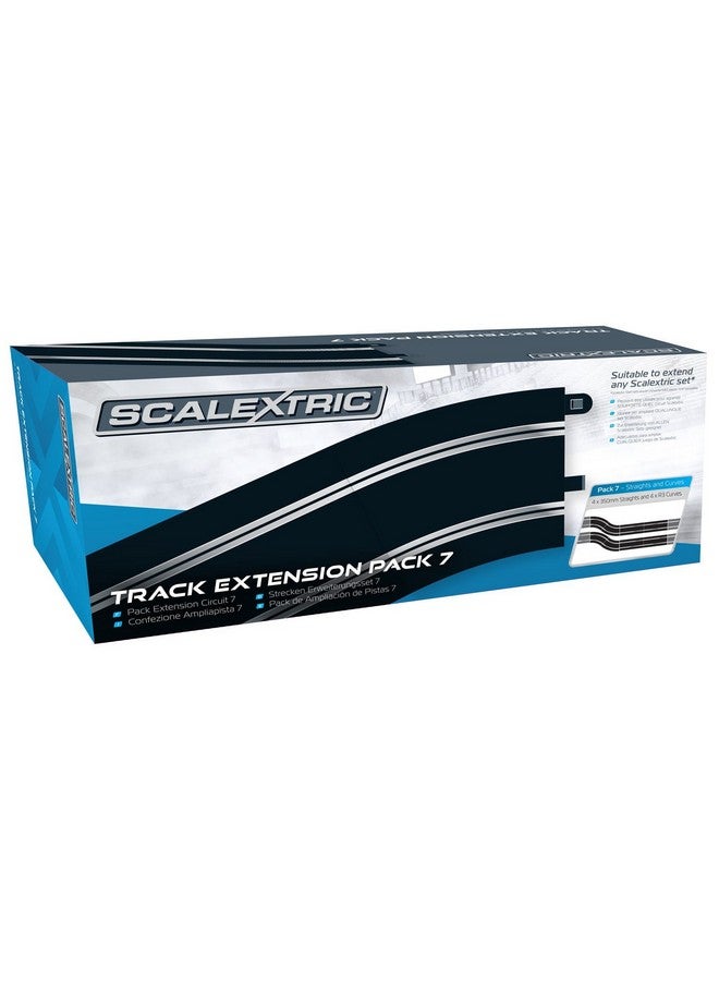 Scalextric Extension Pack 7 1:32 Scale Straights x 4 Curves x 4 C8556 Slot Car Track, Black - Image 1