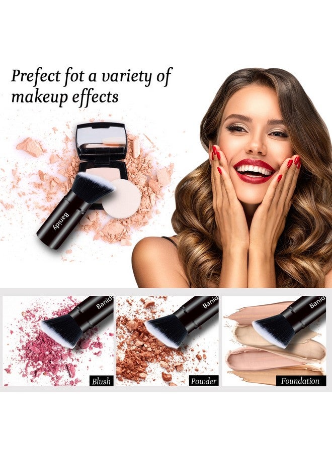 Banidy Makeup Brush Kabuki Face Brushes Retractable Travel Blush Kabuki Brush Portable Flawless for Foundation, Powder Blush, Bronzer, Buffing, Liquid, Cream, Cruelty Free with Cover(1PCS) - Image 5