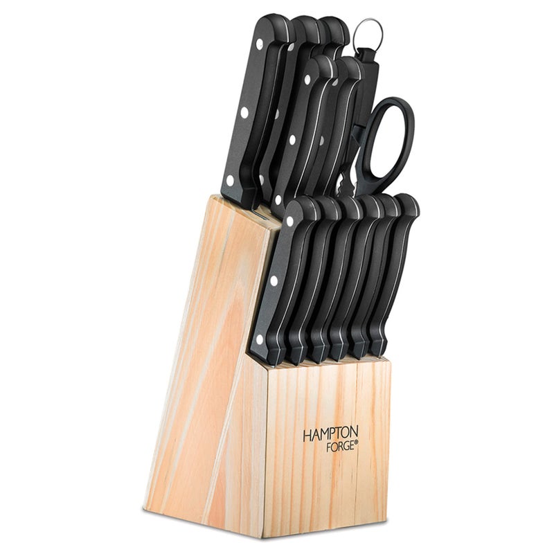 Hampton Forge Cutlery Block Set  Natural Block New 14 Piece