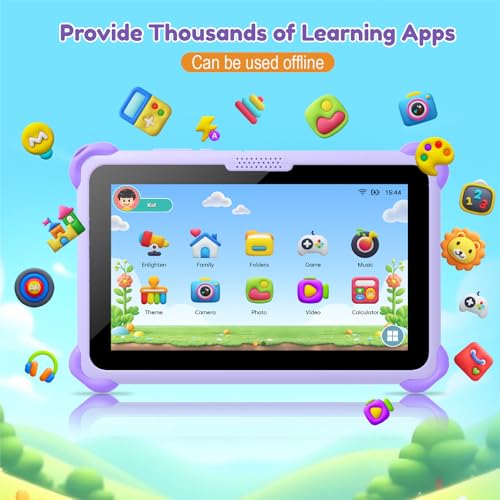 Trayoo Kids Tablet 7 inch Tablets for Kids 3-12, 32GB Android Toddler Tablet with Solid Case, YouTube, Netflix, GMS, Bluetooth, WiFi, Education Learning Apps Installed, Parent Control(Purple) - Image 2