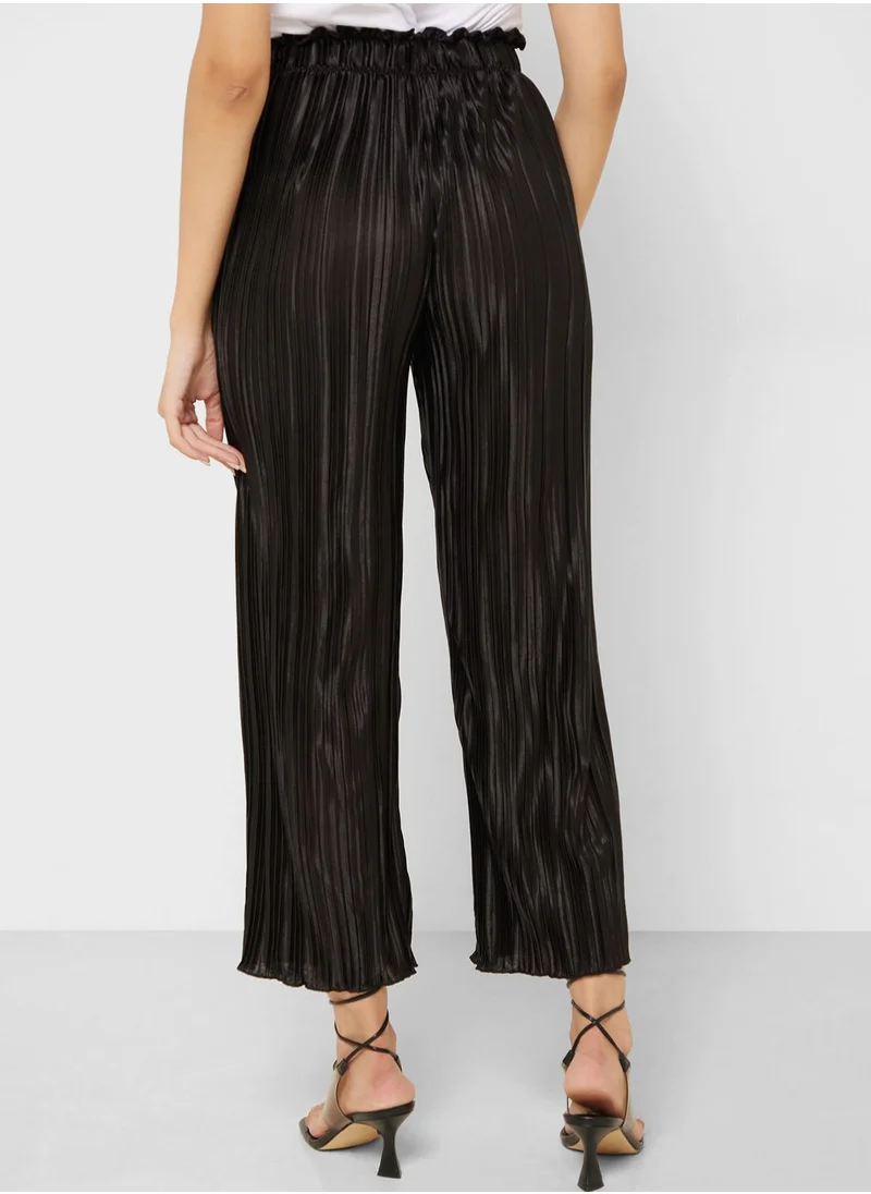 جينجر Elasticised Waist Plisse Pants