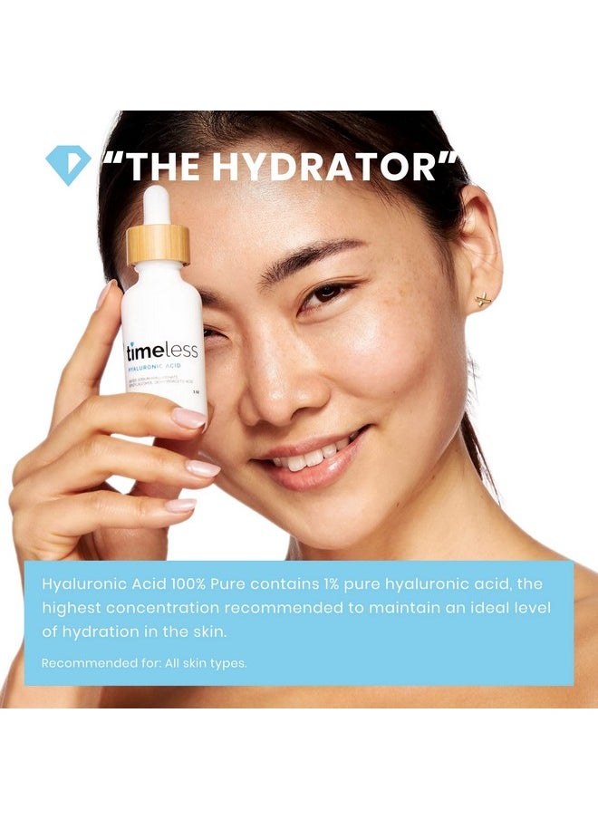 Timeless Skin Care Hyaluronic Acid 100% Pure Serum 8 Oz Powerful Formula To Rehydrate Skin & Boost Moisture Levels + Relieves Appearance Of Skin Tightness Recommended For All Skin Types  - Image 3