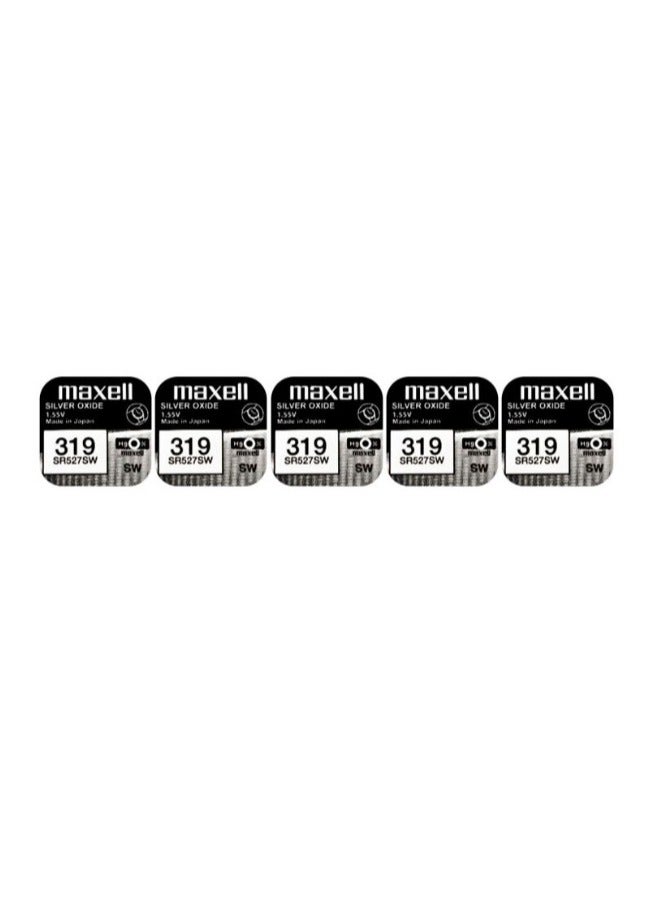 Maxell 5 Pieces Maxell 319/SR527SW 1.55 V Batteries