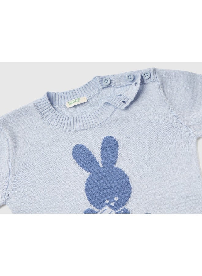 UNITED COLORS OF BENETTON Warm Cotton Sweater With Inlay - Image 2