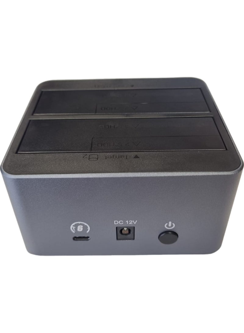 Haysenser Dual Bay HDD Dock USB-C 3.2 – 2.5/3.5” SATA SSD/HDD, 6Gbps, 20TB, Offline Clone - Image 3