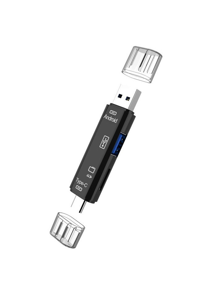 فلوينغ قارئ بطاقات Micro SD، 5 في 1 قارئ بطاقات ذاكرة فلاش USB 2 Type-C محول متعدد الوظائف لأجهزة الكمبيوتر المحمولة التي تعمل بنظام Windows وMacBook Nexus الجديد والمزيد - Image 2