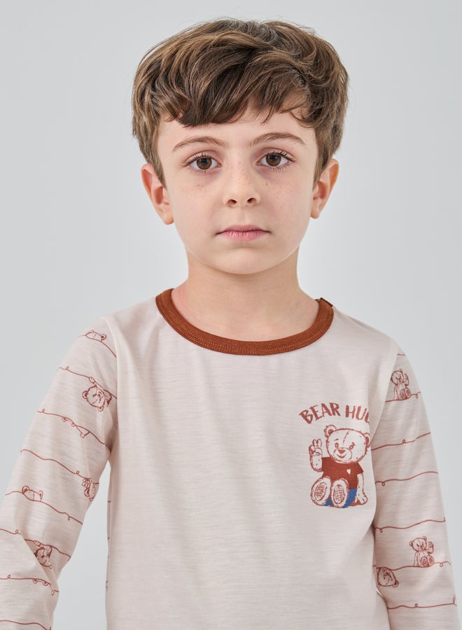 Styli Styli Printed Long Sleeve T-Shirt and Jogger Pyjama Set  - Image 3