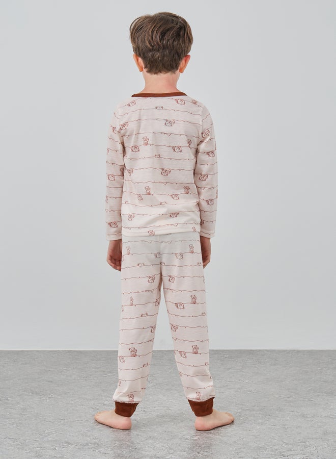 Styli Styli Printed Long Sleeve T-Shirt and Jogger Pyjama Set  - Image 5