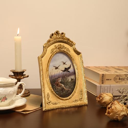 FOLKOR Framed Wall Art for Kitchen Dining Room Bedroom Animal Wildlife Paintings Canvas Prints with Gold Picture Frame for Classrooms Nature Art Lovers 4x6 - Image 3