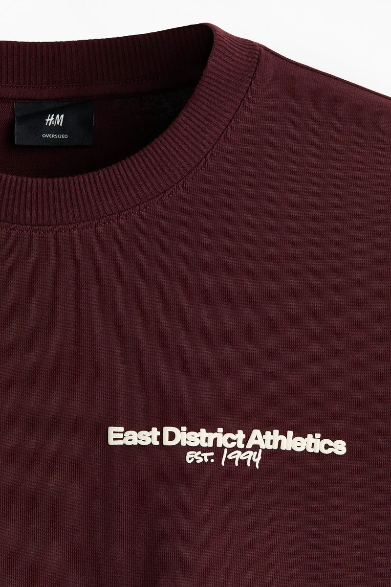 H&M  Oversized Fit Printed T-shirt for Men | Best Price UAE
