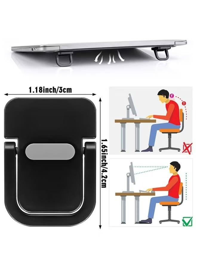 Generic 2PCS Portable Keyboard Riser, Self-Adhesive Mini Laptop Stand Invisible Computer Keyboard Stand for Desk, Foldable Laptop Feet with Anti-slip Silicone (Black).mini laptop feet  - Image 4