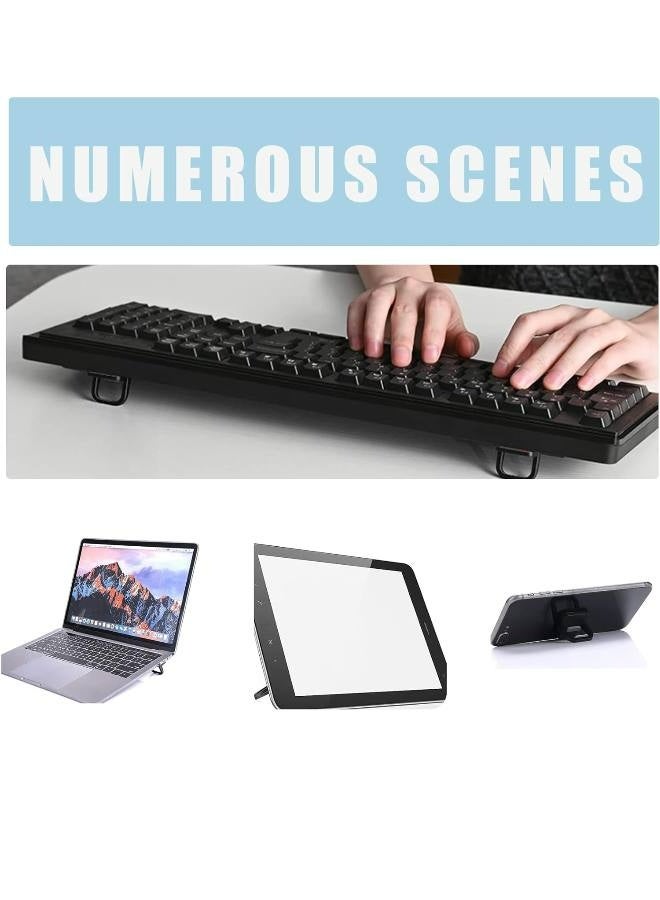 Generic 2PCS Portable Keyboard Riser, Self-Adhesive Mini Laptop Stand Invisible Computer Keyboard Stand for Desk, Foldable Laptop Feet with Anti-slip Silicone (Black).mini laptop feet  - Image 3