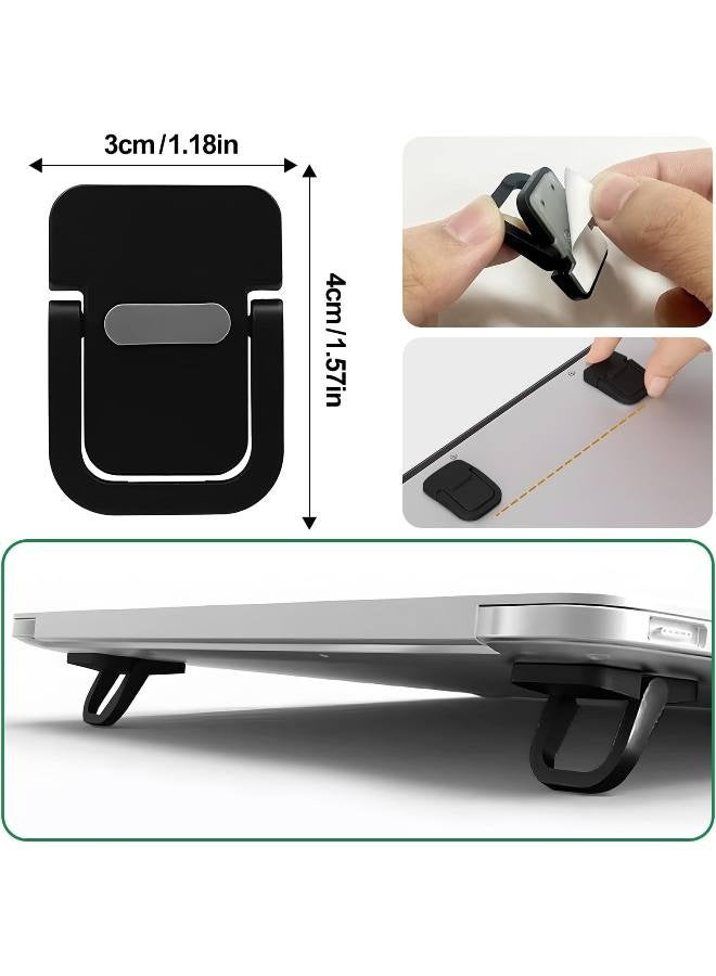 Generic 2PCS Portable Keyboard Riser, Self-Adhesive Mini Laptop Stand Invisible Computer Keyboard Stand for Desk, Foldable Laptop Feet with Anti-slip Silicone (Black).mini laptop feet  - Image 2