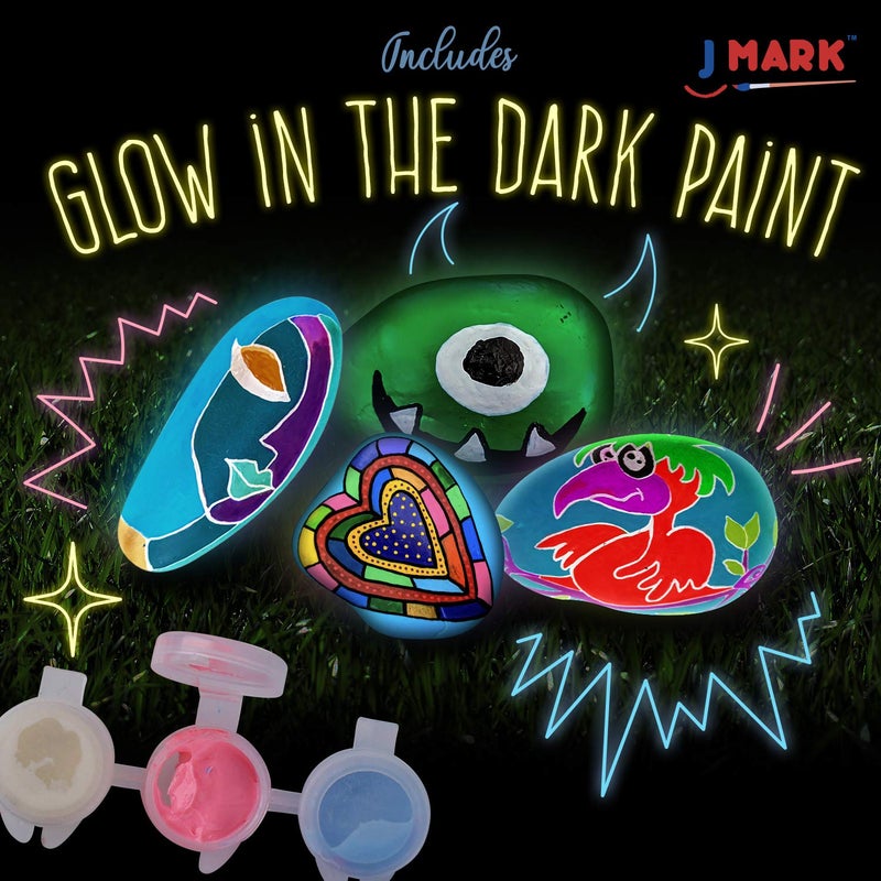 J MARK Premium Rock Painting Kit - Acrylic Paint Pens for Rock Painting, Glow in The Dark and More - Image 4