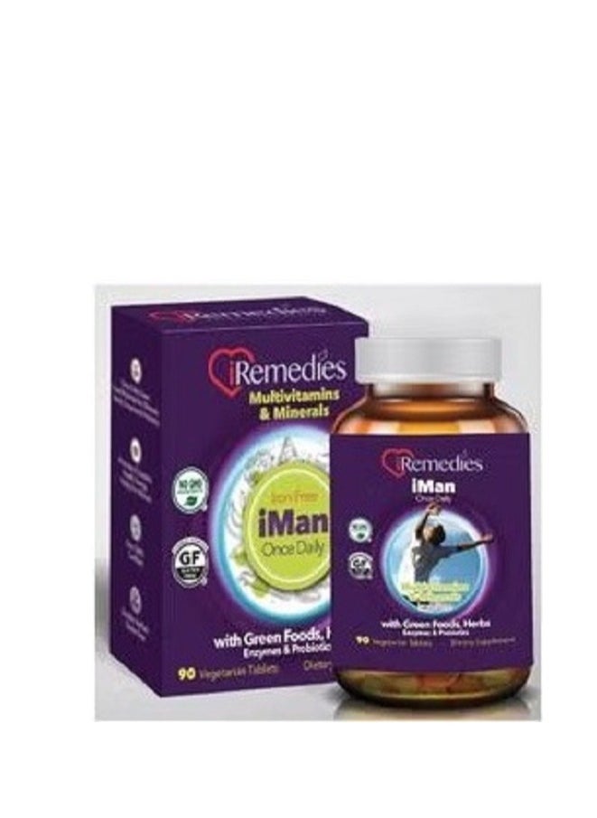 iRemedies IRemedies iMan Mutivitamins 90 Vegan Tablets  - Image 3