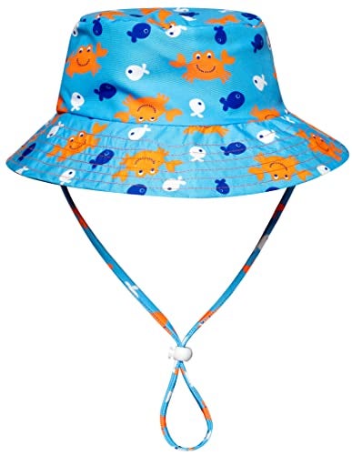 SGMWVB Toddlers and Baby Boys' 3-Piece Swimsuit Trunk Rashguard Set and Sun Hat Swimwear Bathing Suit Sunsuit Swim Shirt UPF 50+ Crab 6-9 Months - Image 4