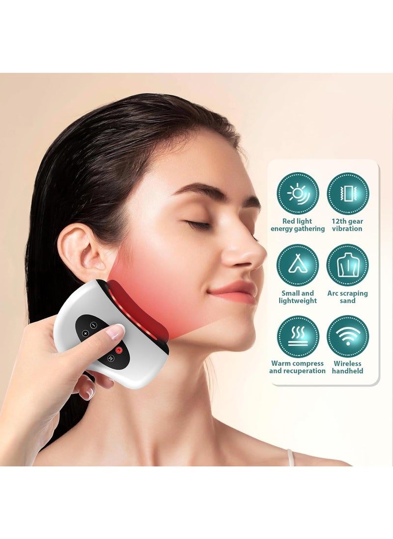 DubaiGallery Gua Sha Facial Tools, Electric Gua Sha Plate, Neck Face Firming Wrinkle Removal Tool Double Chin Reducer Vibration Massager 9 Gear Massage for Arms Face Neck Shoulders Legs  - Image 4