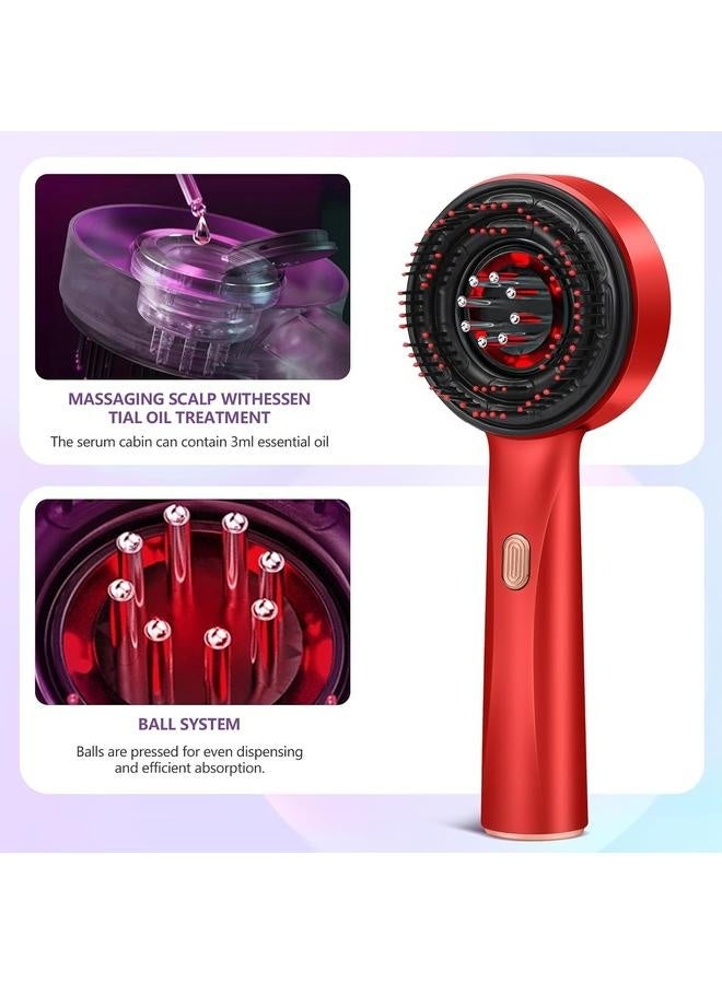 3 in 1 Hair Oil Applicator,Head Massager Scalp,Scalp Massager Hair Growth,Electric Scalp Massager Brush,Ipx7 Waterproof,Hair Scrubber Scalp Massage Tool for Home and Travel Use,Gift,Red - Image 4