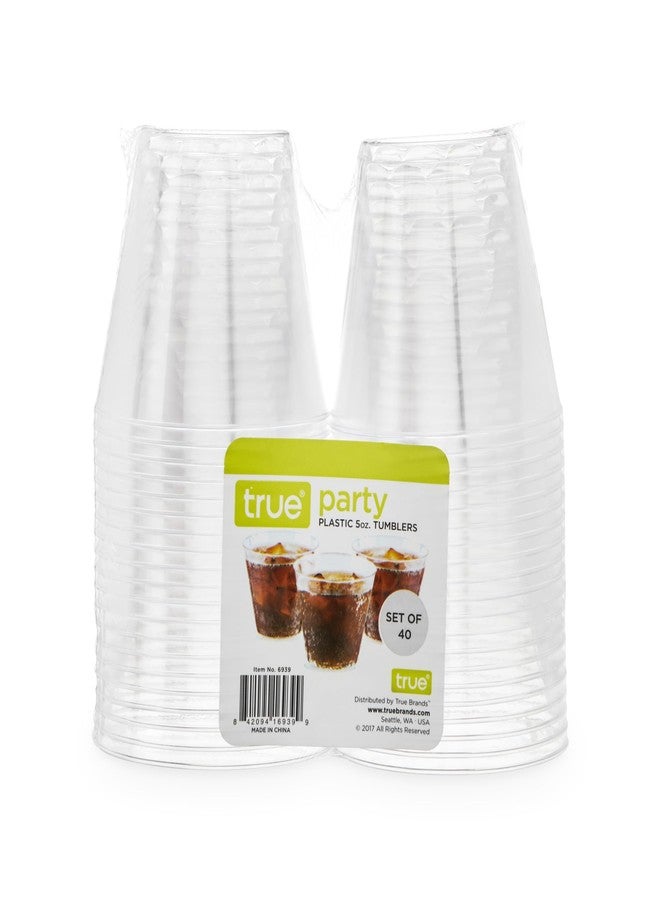 True Party 5 oz Plastic Tumblers - Clear Disposable Cups for Cocktails, Wine, Tastings, and Events - 5 oz, Set of 40 - Image 3