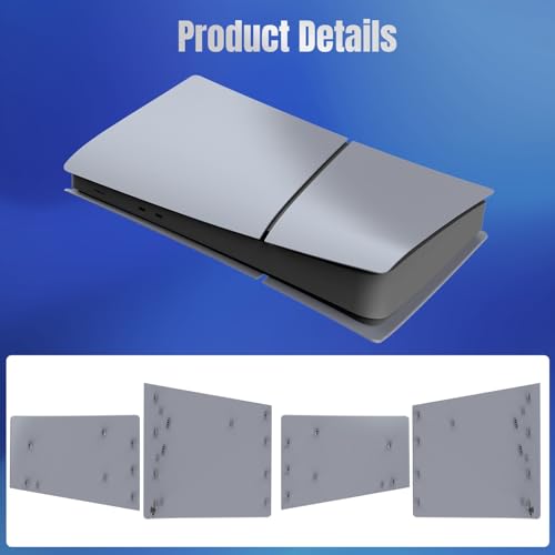 IMOFEE Digital Edition Cover Plates for New PS5 Slim Console, Shell Panels Compatible with New PlayStation 5 Slim Accessories Protective Replacement Faceplate (Grey) - Image 4