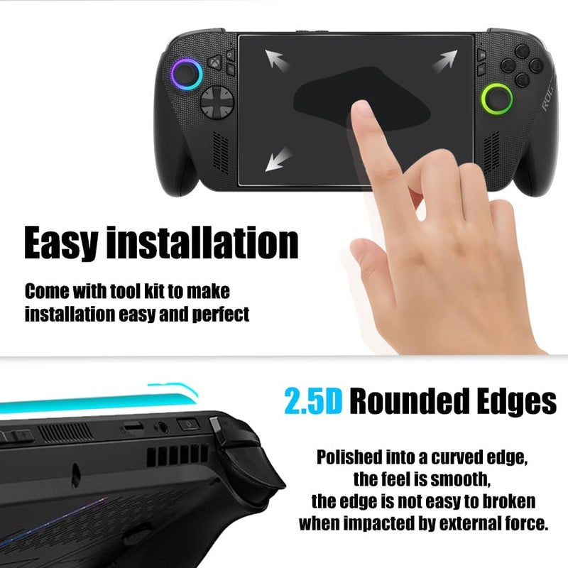 سجيت واقي شاشة عدد 2 لجهاز ASUS ROG Xbox Ally X / Xbox Ally 2025 / ROG Ally X 2024 / ROG Ally 2023 بحجم 7 بوصة
زجاج مقوّى شفاف عالي الدقة، مقاوم للخدوش والبصمات - Image 4