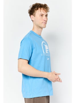 Reebok Men Sportswear Fit Short Sleeves Training T-Shirt, Blue  - Image 2