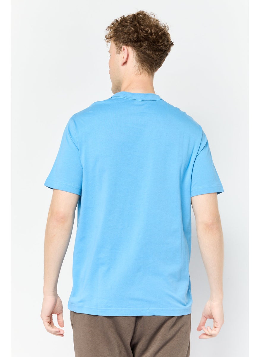 Reebok Men Sportswear Fit Short Sleeves Training T-Shirt, Blue  - Image 4