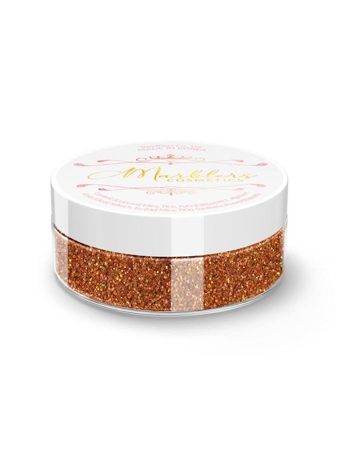 MARBLERS Holographic Face & Body Glitter [Holo Burnt Orange] 0.18oz (5g) | Fine | Non-Toxic | Vegan | Cruelty-Free | Ethically Sourced | Festival Makeup | Eye, Hair, Nail, Eyeshadow | Cosmetic Grade  - Image 1