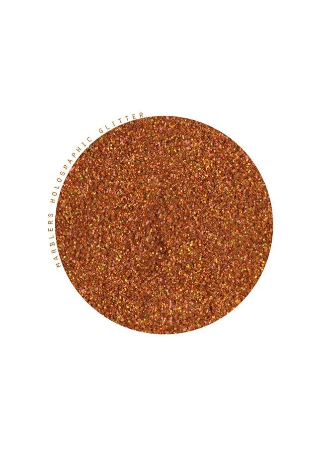 MARBLERS Holographic Face & Body Glitter [Holo Burnt Orange] 0.18oz (5g) | Fine | Non-Toxic | Vegan | Cruelty-Free | Ethically Sourced | Festival Makeup | Eye, Hair, Nail, Eyeshadow | Cosmetic Grade  - Image 2