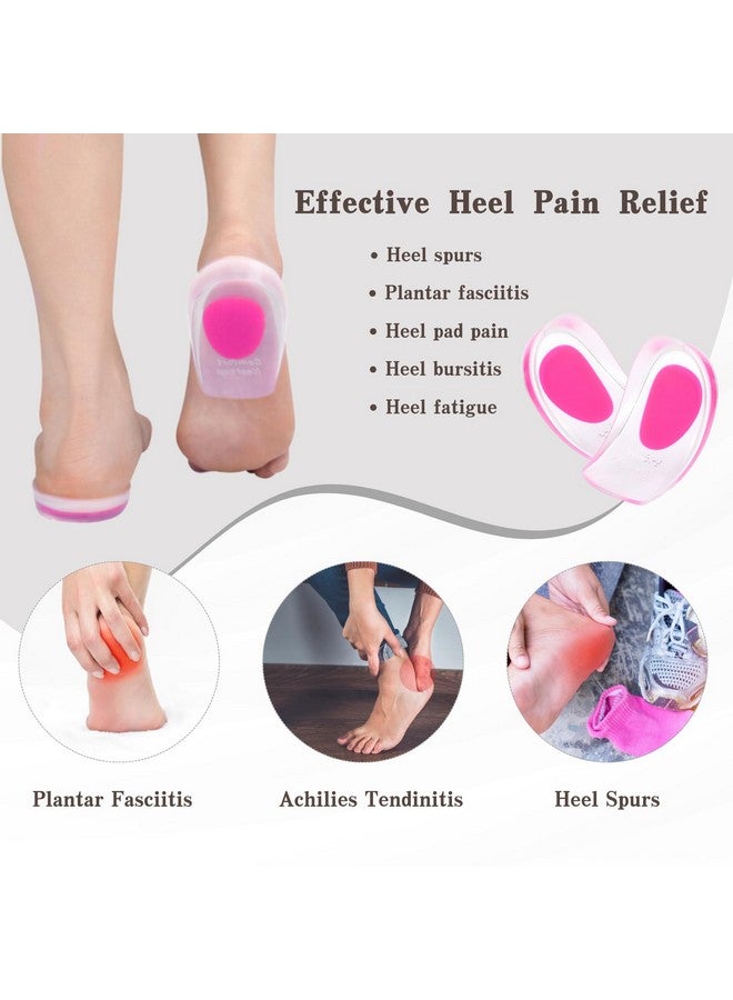 EACOZY Heel Cups, Gel Plantar Fasciitis Inserts, 4Pcs Heel Insoles For Heel Spurs, Achilles Pain, Shock Absorbing And Heel Support, Fits For Women Shoe Size 4.58.5 - Image 2