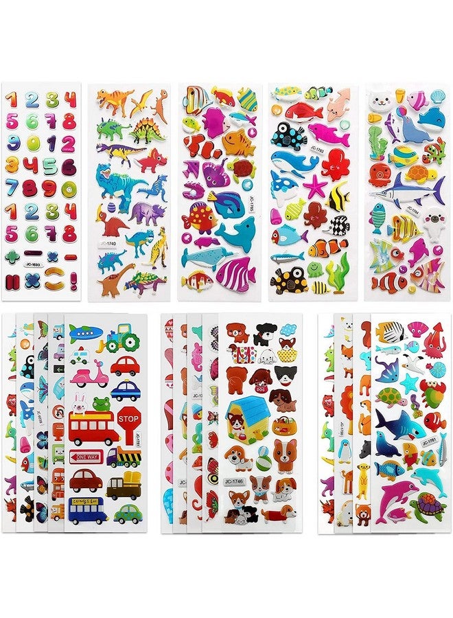رويالز ملصقات رويالز ثلاثية الأبعاد منفوخة للأطفال، تصميمات متعددة، 300 ملصق، (20 ورقة)، ملصقات كرتونية منفوخة من البولي فينيل كلوريد، ملصقات لطيفة ومضحكة للأطفال على شكل هدايا ذاتية اللصق - Image 5