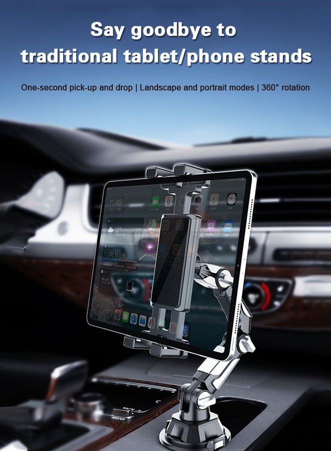 Car 2-1 Mobile Phone Holder Tablet ipad Holder Mount Vertical Horizontal Rotation Universal Mount - Image 2