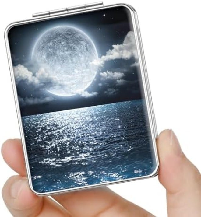 New store welfare Pocket Mirror, Small Travel Mirror with Magnification, Portable Double-Sided Magnifying Cosmetic Mirror for Daily - Image 3