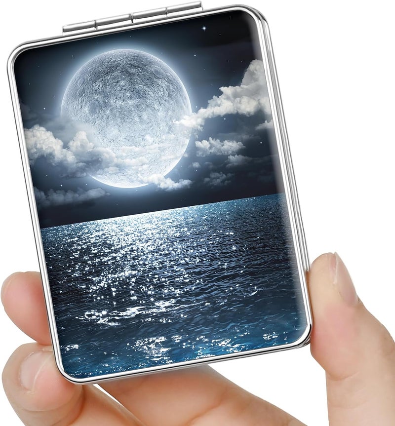 New store welfare Pocket Mirror, Small Travel Mirror with Magnification, Portable Double-Sided Magnifying Cosmetic Mirror for Daily - Image 1