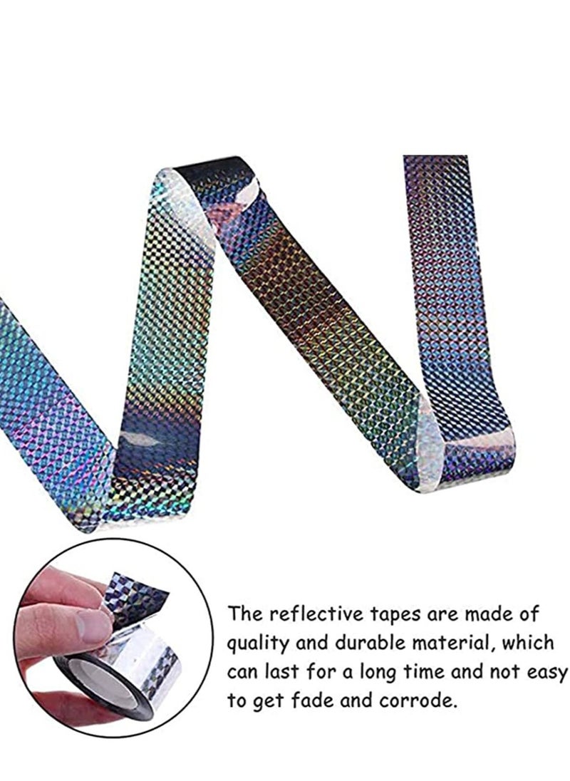 SYOSI - 2 Pack Bird Scare Tapes Repellent Deterrent Reflective Device Double Sided Ribbonfor Home Garden and Total Flash Tape Keep Pigeons Ducks Crows - Image 1