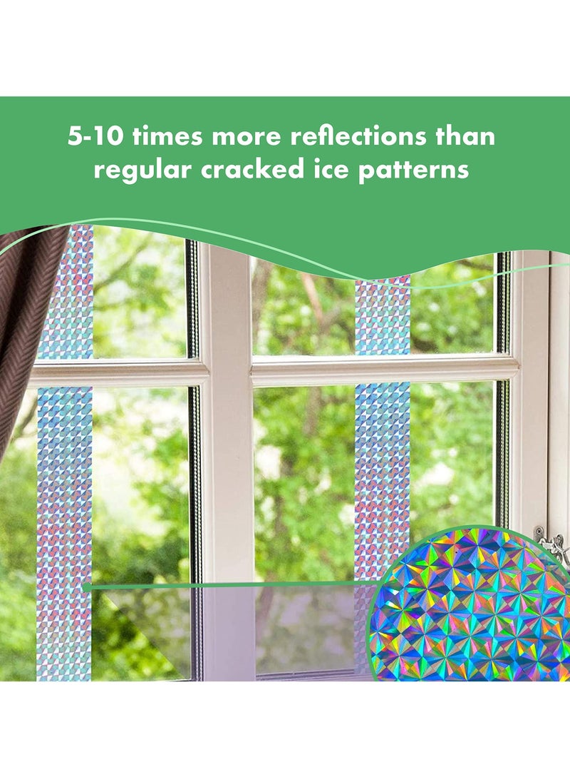 SYOSI - 2 Pack Bird Scare Tapes Repellent Deterrent Reflective Device Double Sided Ribbonfor Home Garden and Total Flash Tape Keep Pigeons Ducks Crows - Image 1