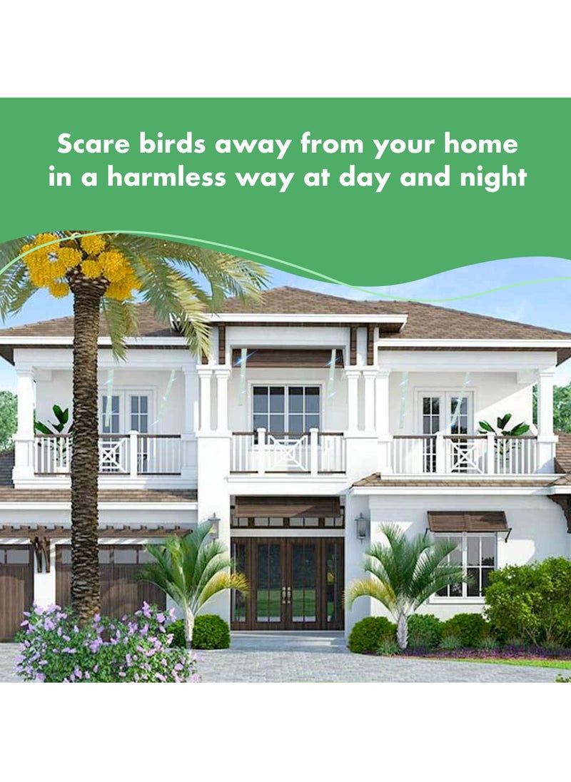 SYOSI - 2 Pack Bird Scare Tapes Repellent Deterrent Reflective Device Double Sided Ribbonfor Home Garden and Total Flash Tape Keep Pigeons Ducks Crows - Image 1