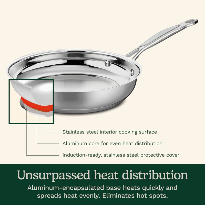 Cuisinart 10-Inch Open Skillet, Chef's Classic Stainless Steel Cookware Collection, 722-24 - Image 1