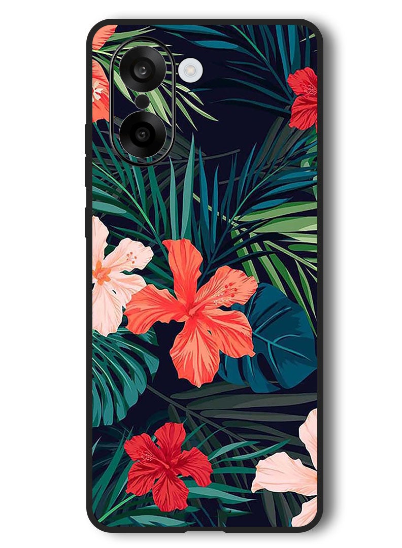 Theodor Case Compatible with OnePlus Nord CE 5 6.77 Inch Protection Shockproof Bumper Cover Flowers (2) - Image 1