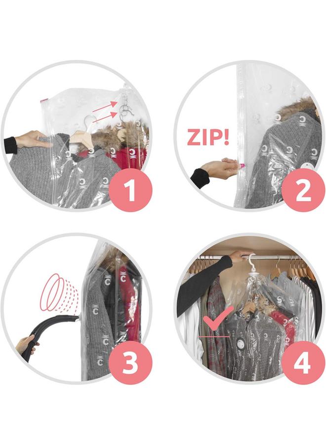 COMPACTOR 2-Piece Durable Airtight SpSaving Hanging Vacuum Storage Bag Set Clear - Image 4