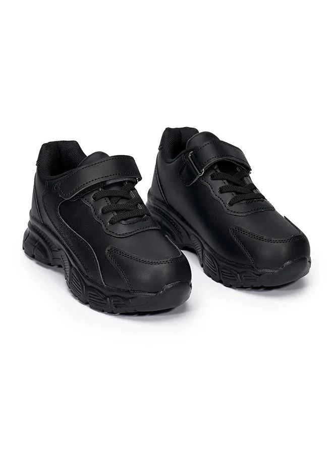 babyqlo Black School Sport Shoes with Velcro for Kids