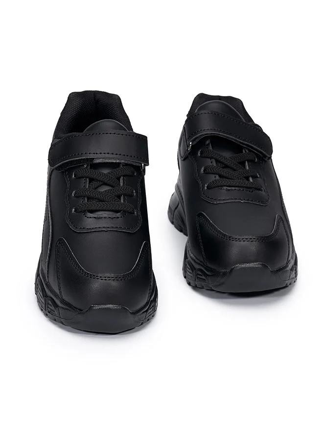 babyqlo Black School Sport Shoes with Velcro for Kids