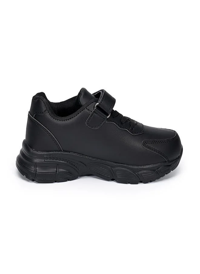 babyqlo Black School Sport Shoes with Velcro for Kids
